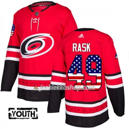Lapsille NHL Carolina Hurricanes Pelipaita Victor Rask 49 Adidas 2017-2018 Punainen USA Flag Fashion Authentic
